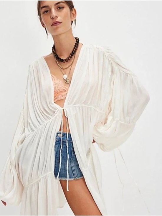 Free People Tops - Free People Juliet Duster (Ivory/off-white) - one size S M L